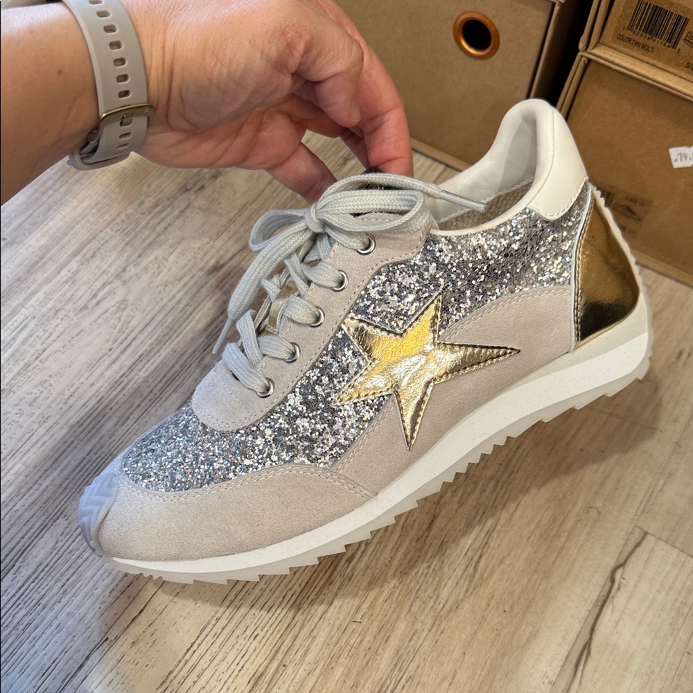 Vintage Havana Silver and Gold Star Sneakers